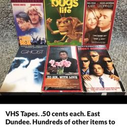 VHS Tapes. .50 cents each. East Dundee. Hundreds of other items to choose from