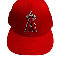 New Era Los Angeles Angels Men's 59FIFTY 5950 MLB Fitted Hat Red 7  1/4