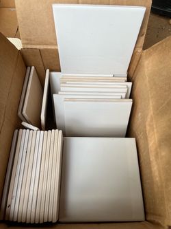 White 6x6 Ceramic Tiles – Lot 42pcs and a couple cut