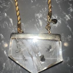 Quartz Crystal with Rope Chain Necklace/ Pendant