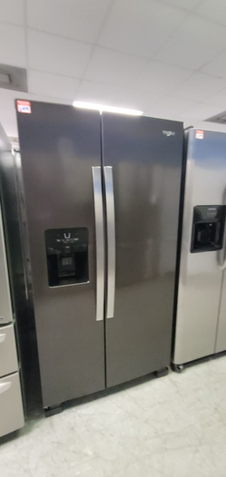 Whirlpool Side‑by‑Side Fridge – Black Stainless, Ice & Water
