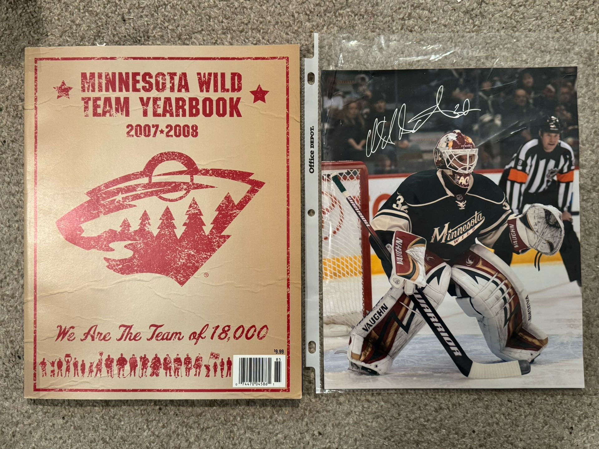 Autographed MN Wild Yearbook & Picture 