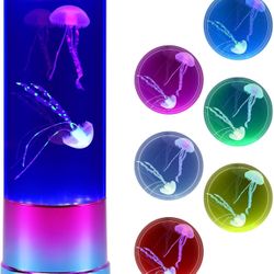 Aquarium Night Light, Jellyfish Lamp with Color Changing, Home Office Room Decor Desktop Decoration Cool Lamps, USB Powered Sleep Lights, Christmas Bi