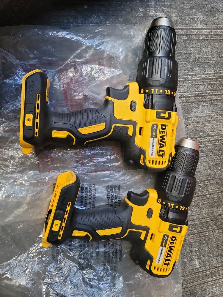 DEWALT 20VMAX BRUSHLESS T 2/1"(13MM) CORDLESS HAMMERDRILL/DRILL DRIVER NEW (TOOL ONLY) $100 EACH