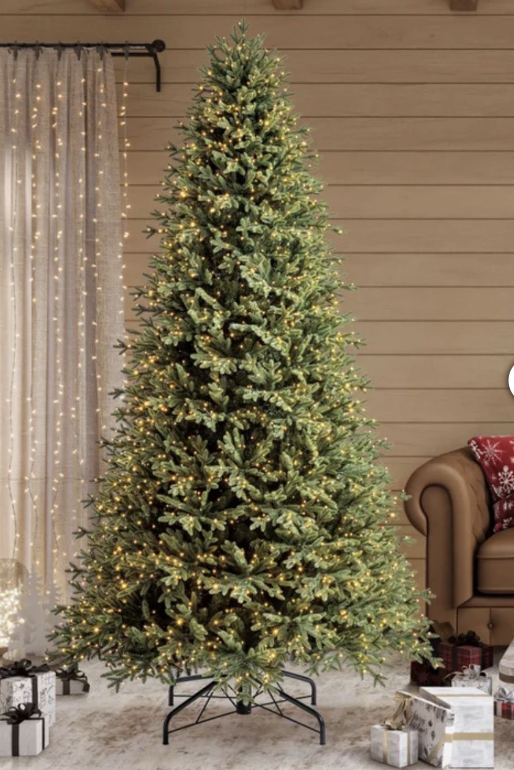 9 Ft Pre-Lit Aspen Artificial Christmas Tree with Colour Changing Radiant Micro LED Lights