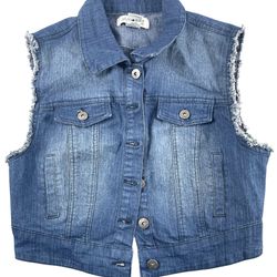 blue denim vest 