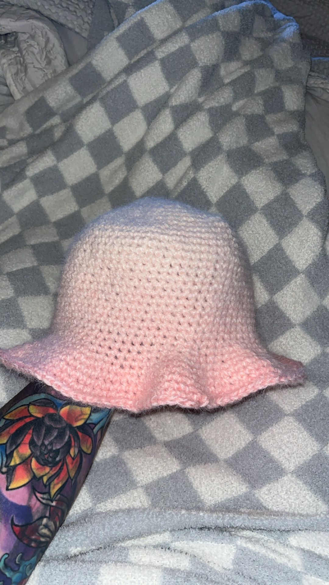 Lite Pink Fuzzy Fade Bucket Hat 