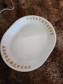 Vintage Corelle Gold Butterfly Serving Platter