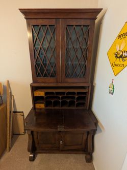 Antique Drop Front Secretary Desk & Hutch