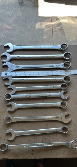 Lot of 10 Large Mechanic Combination & Box End Wrenches (Up to 1-1/4") – Craftsman, Alltrade, USA