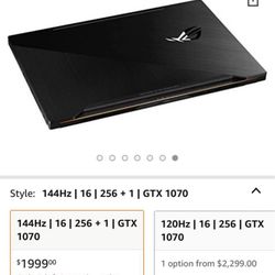 ASUS ROG Zephyrus M Ultra Slim Gaming Laptop, 15.6” Full HD 144Hz IPS-Type G-SYNC, GeForce GTX 1070,