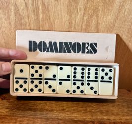80s Vintage Bakelite Dominoes 28 Set Game in Vintage Box Fast Shipping