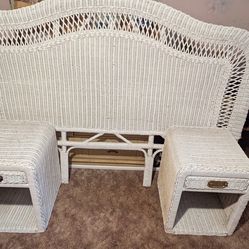 Vintage King Size Wicker Bedroom Set