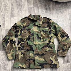 US Military Coat Cold Weather Field Woodland Camo 8415-01-099-7839 - Large Long