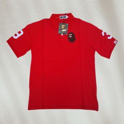 Red bape polo shirt