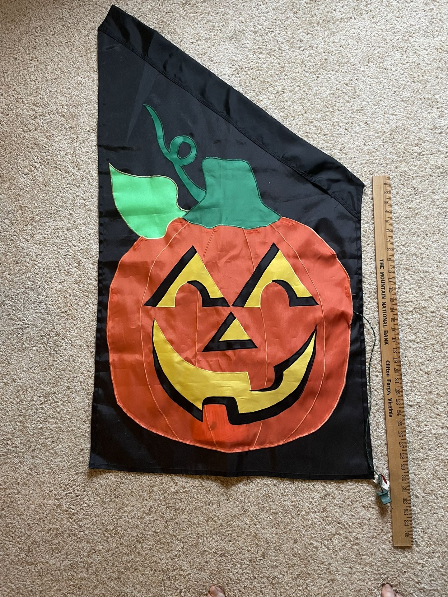 Giant Lighted Pumpkin Halloween House Flag NEW