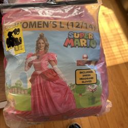 Women Super Mario Princess Costume Size L Adult 