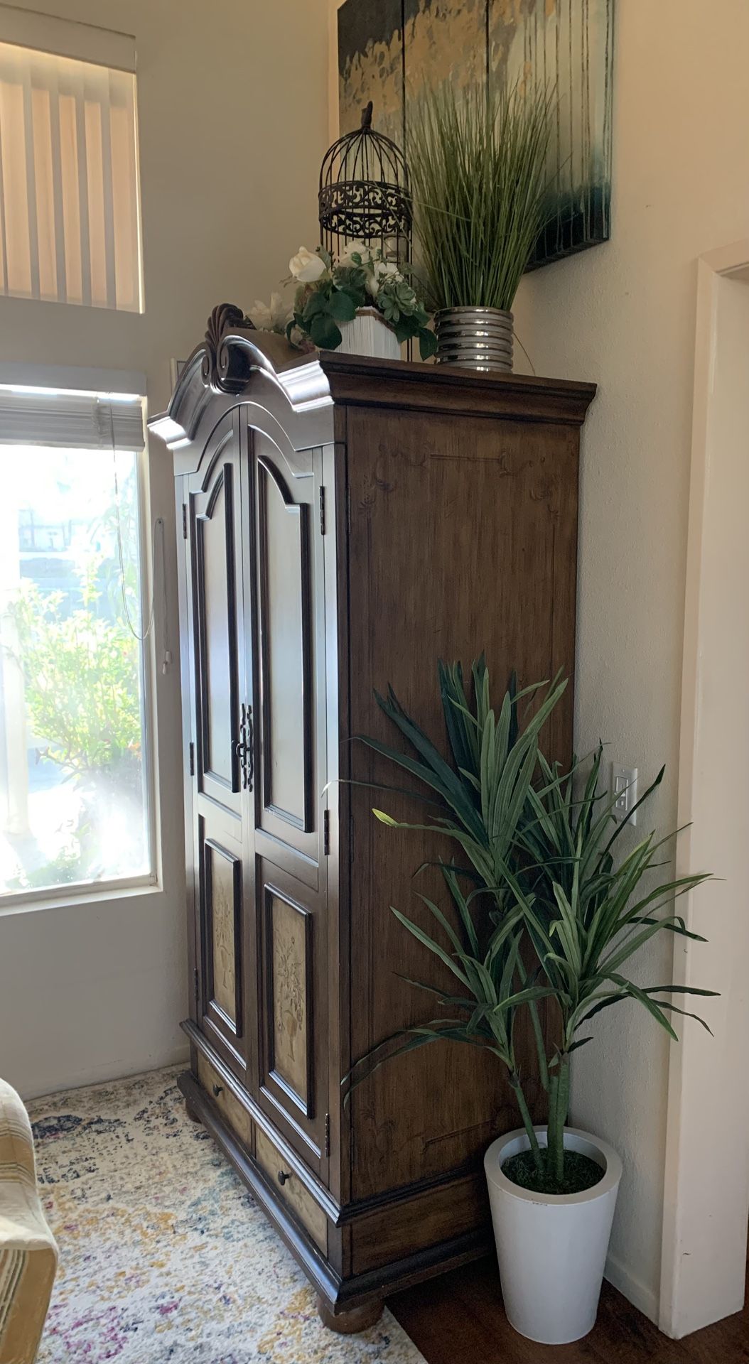 Armoire , Living Room Or Bedroom Cabinet , storage shelving & 2 drawers