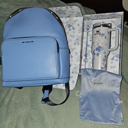 Michael Kors Blue Backpack & Stanley Cup