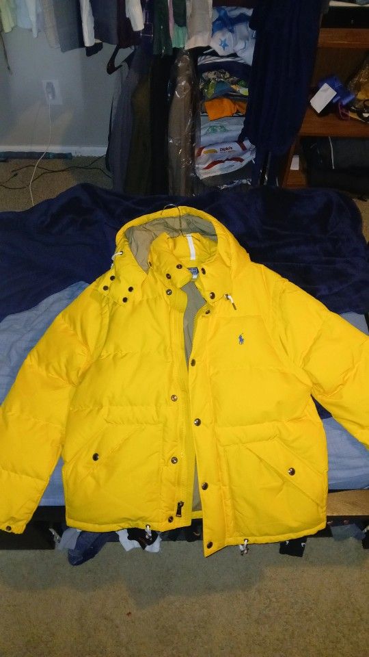 Yellow Polo Ralph Lauren Puffer Jacket For Men