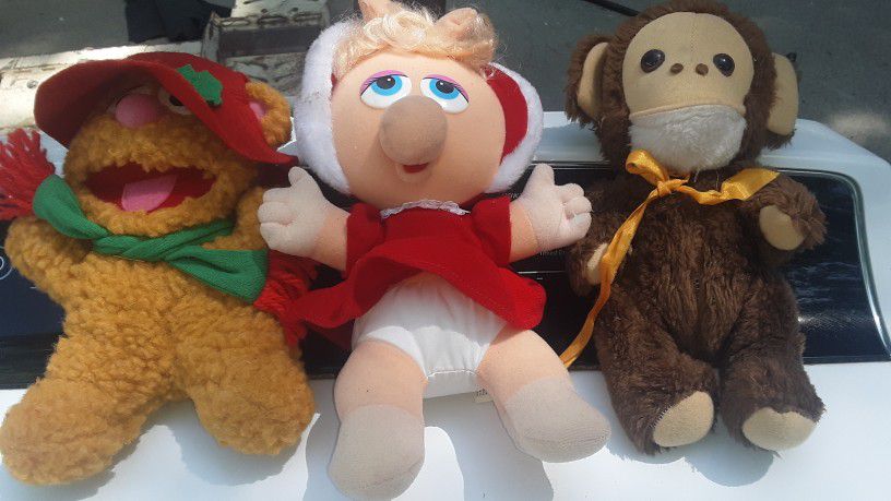 2 Muppets Plush Toys + Bonus Monkey