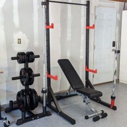 Squat Rack , Adjustable Bench , Weight Bench , Olympic Barbell , Rubber Weights Gym Equipment 