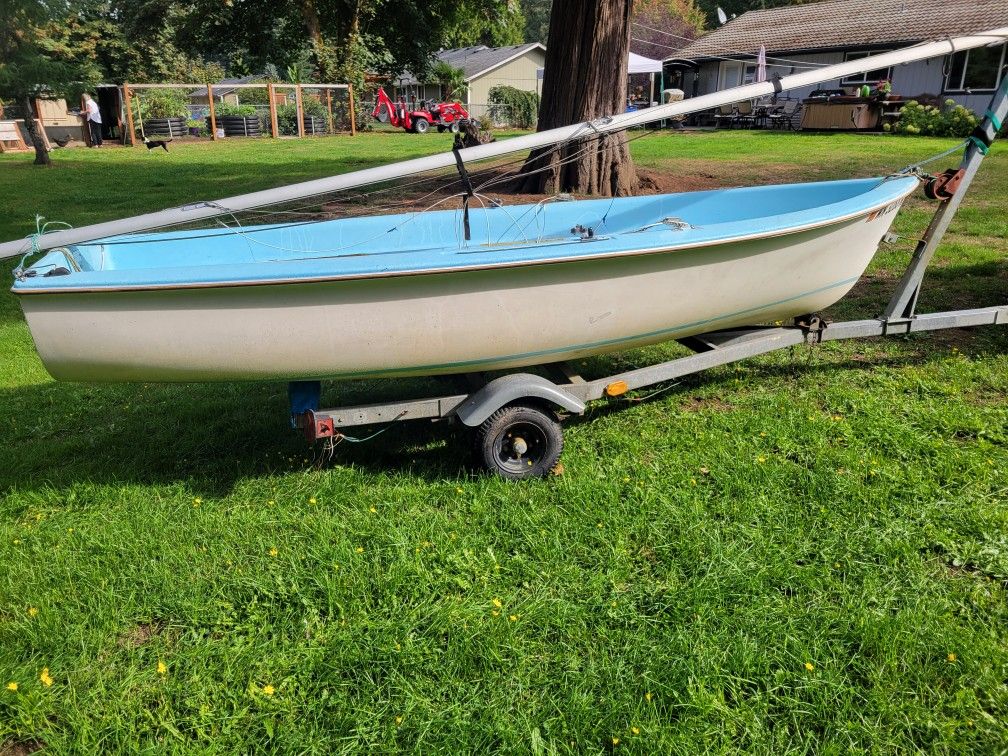 14' Capri Sail Boat And Galvanized Trailer All Licensed