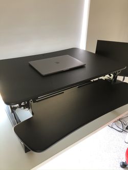 Flexispot standing desk converter - 35 inch with keyboard tray