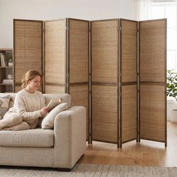 Room Divider, 6 Panel Folding Privacy Screen