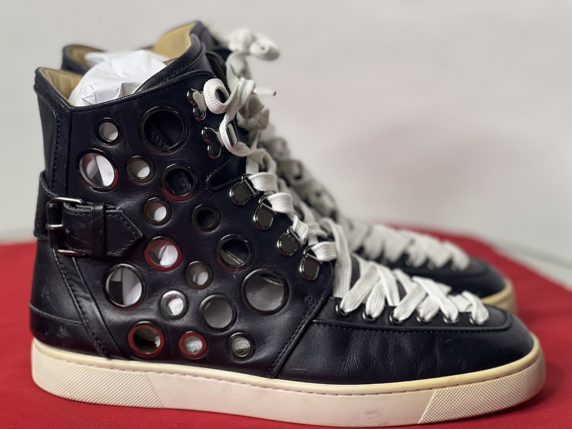 Christian Louboutin Alfi Alfibully High Top Red Bottom Sneaker