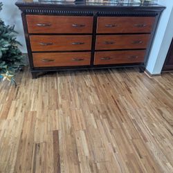 Arhaus Dresser All Wood 6 Easy On Tracks Drawers 