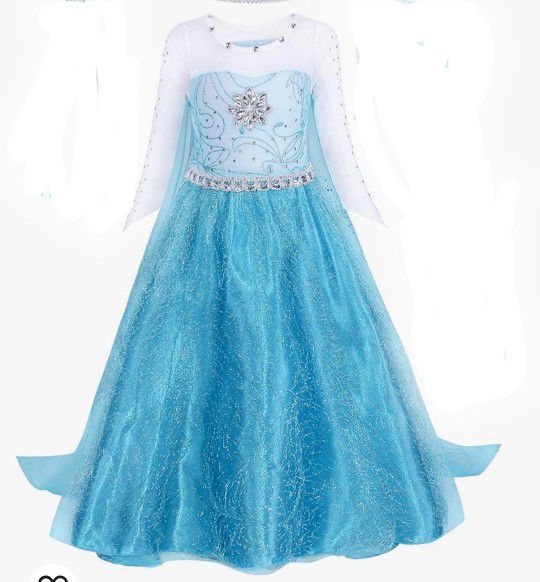 Elsa Coronation Dress for Girls The Frozen Costume Princess Elsa Dresses Halloween Outfits Birthday Party Ball Gown

