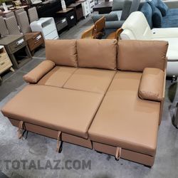 Sleeper Sofa Pull Out Bed with Storage Chaise