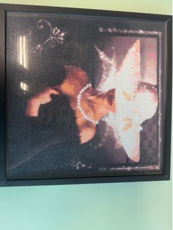 Masquerade in Pearls" – Framed Handcrafted Diamond Art