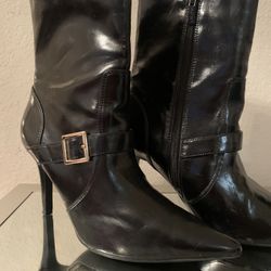 Chaps Kalana Pointed Toe Buckle Mid Calf Boots