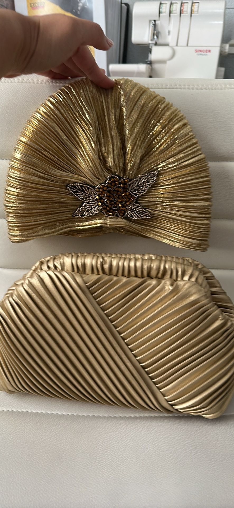 1920s Theme Turban And Clutch