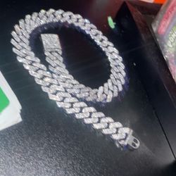 Moissanite Cuban Link Chain GRA CERTIFICATE 