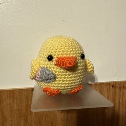 Crochet Duck with knife meme plush 