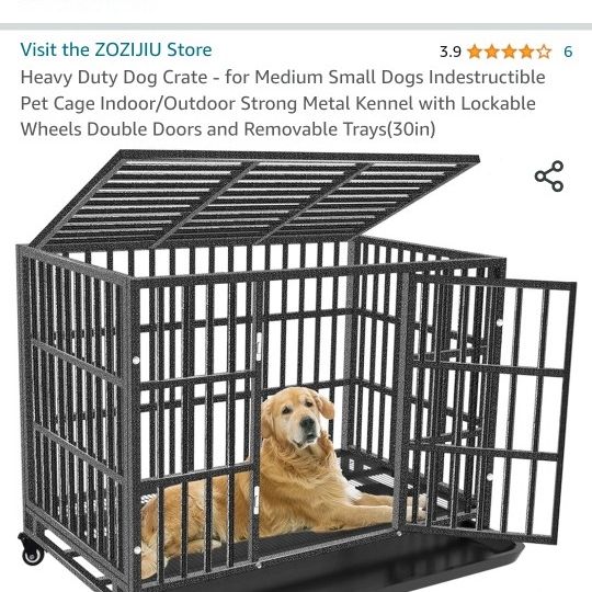 HEAVY DUTY DOG CRATE W/WHEELS