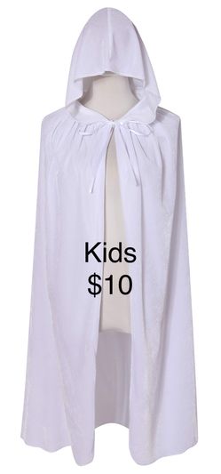 Kids White Cape One Size Costume / Capa Blanca de Niño