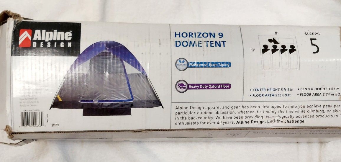42$ Dome 5 Person Tent Alpine Horizon 9 Like New