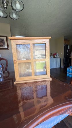 Small Wood and Glass Display Cabinet