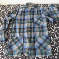 vintage pendleton andy anderson coat jacket M blue plaid