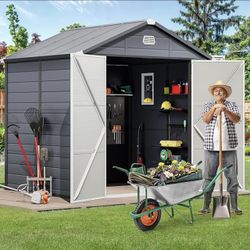 OUTDOOR SHED 6 X 8 WATERPROOF AND LOCKABLE BRAND NEW IN BOX!!!