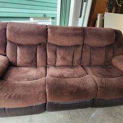 Brown Couch With Built In Recliners