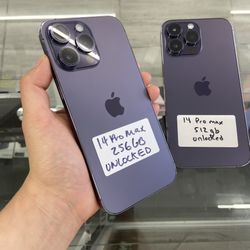 Purple 14 Pro Max Unlocked. Cash Or $50 Down W Approval 