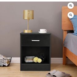 Modern Two-Piece Wood Nightstand Set with Storage Drawer – Minimalist Bedside Tables