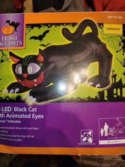 8FT INFLATIABLE BLACK CAT WITH LED LIGHTS  