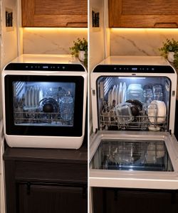 Compact Countertop Dishwasher with Touch Controls