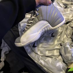 Jordan 12 Grey And White 